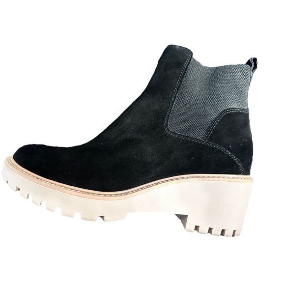 Dolce Vita Womens Haddie Chelsea Boots Black‎ Leather Lug Sole Ankle Slip On 9M - Picture 10 of 13